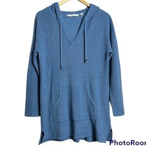 Soft Surroundings Waffle Knit V-neck Hoodie Medium